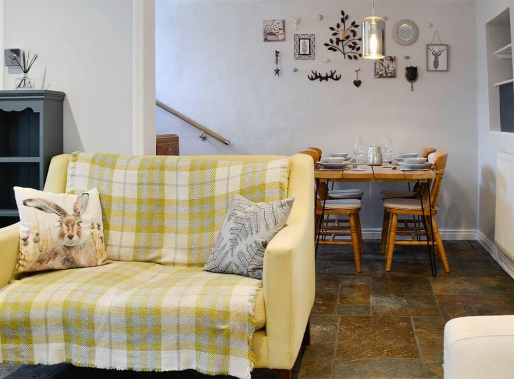 Lovely furniture and modest dining area at Thorpe Cottage in Masham, North Yorkshire