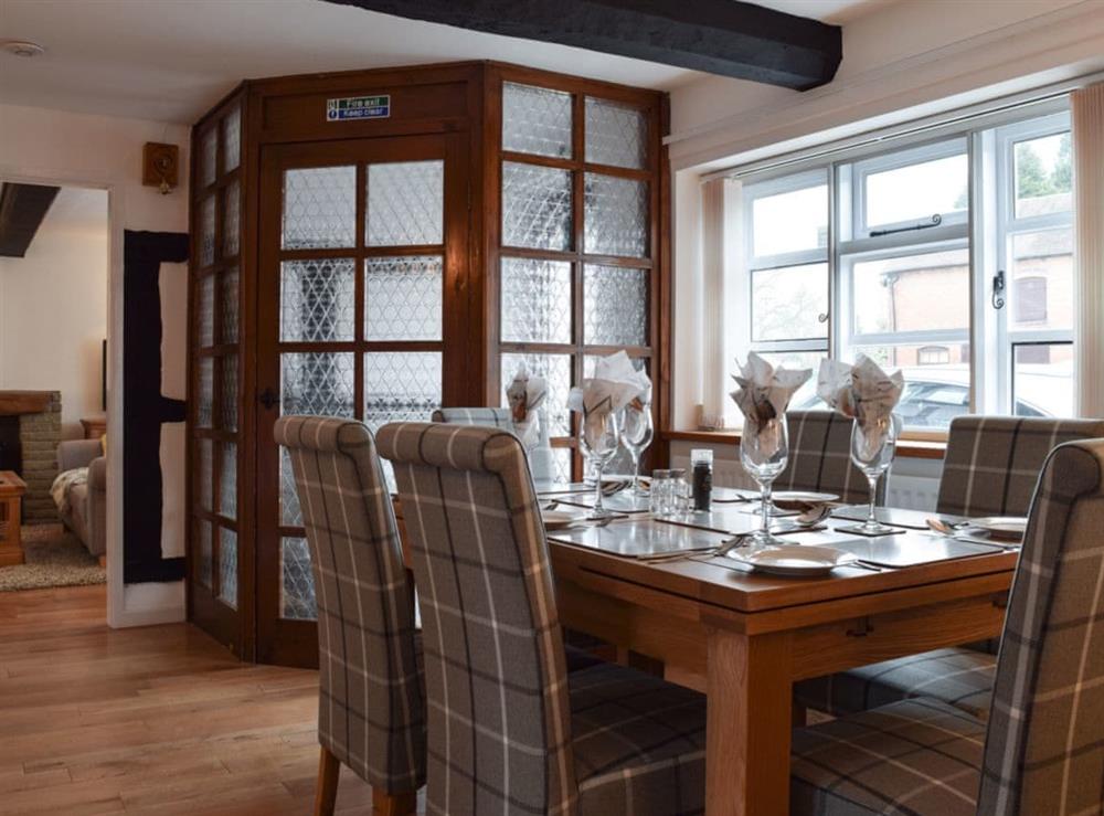 Dining area at Three Batch Cottages in Chaddesley Corbett, near Bromsgrove, Worcestershire
