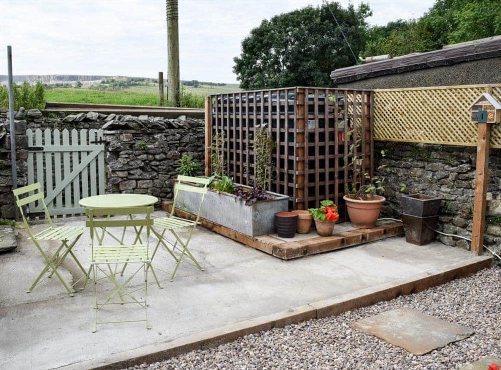 Sitting out area at Three Peaks House in Horton in Ribblesdale, near Settle, North Yorkshire
