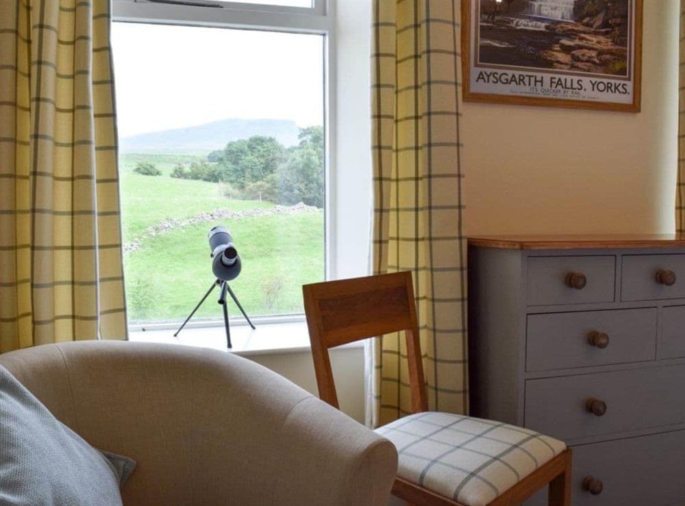 Twin bedroom with views at Three Peaks House in Horton in Ribblesdale, near Settle, North Yorkshire