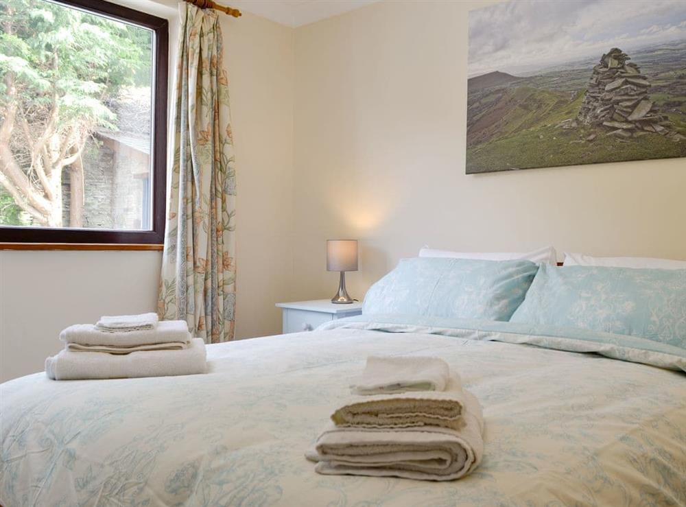 Comfortable double bedroom at Three Views Bungalow in Talgarth, near Hay-on-Wye, Powys