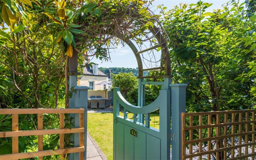 Gateway to the garden and onwards to the property. at Three Views in Dartmouth