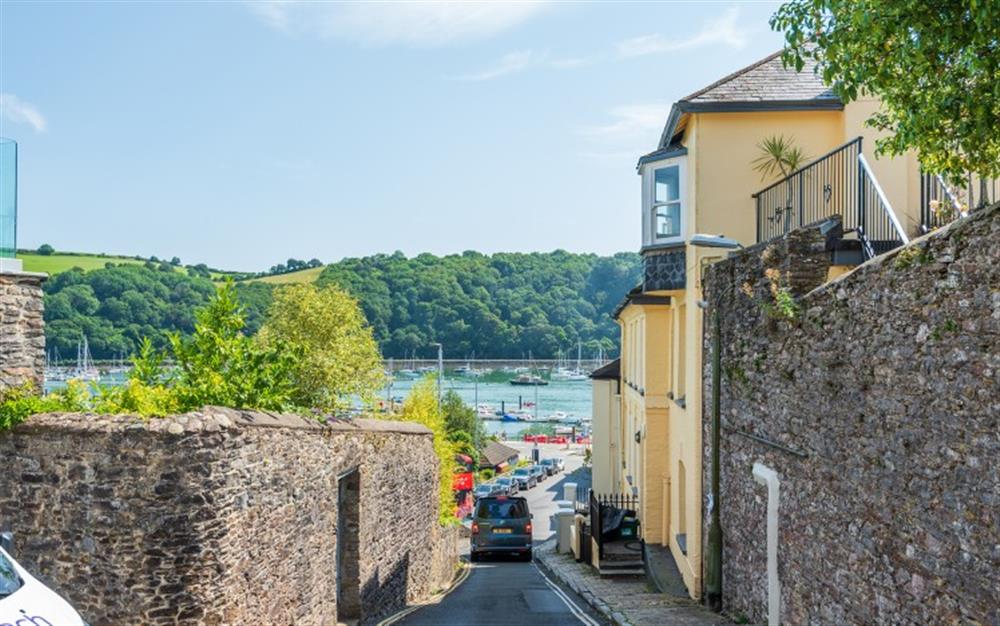 View down Ridge Hill to the river and embankment. at Three Views in Dartmouth