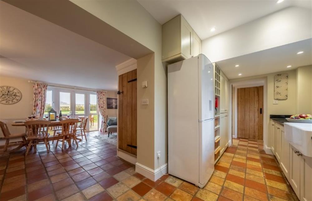 Ground floor: The kitchen leads to the dining area at Thyme Cottage, Thornham near Hunstanton