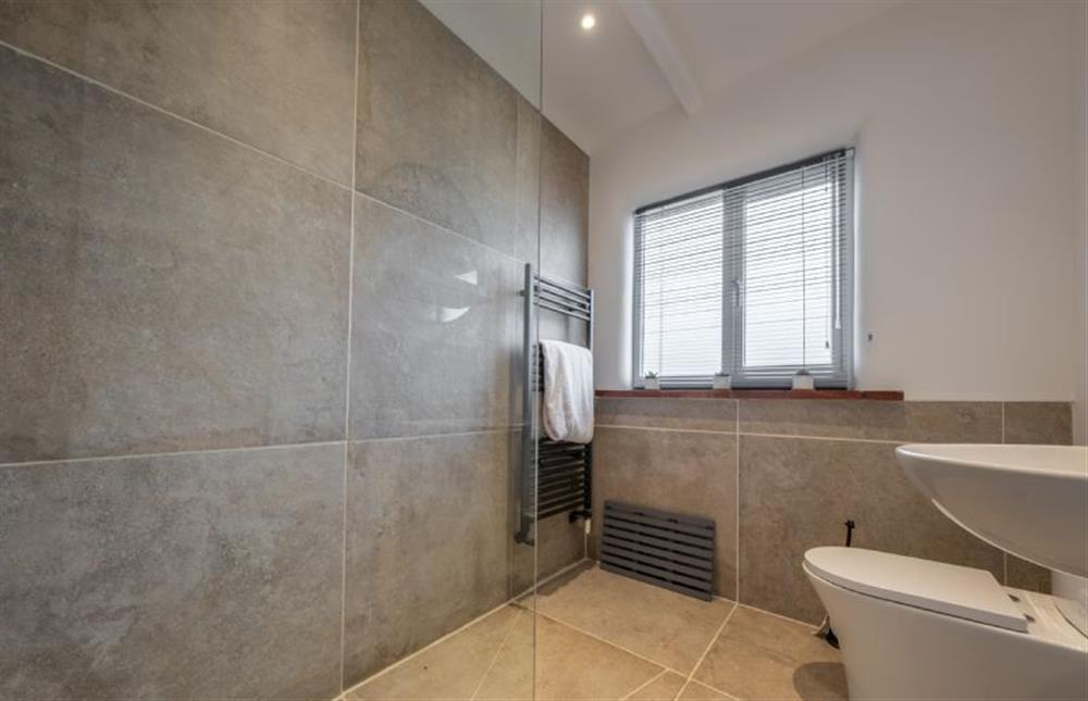 Ground floor: Shower room with large walk-in shower, wash basin and WC at Tide Cottage, West Runton near Cromer
