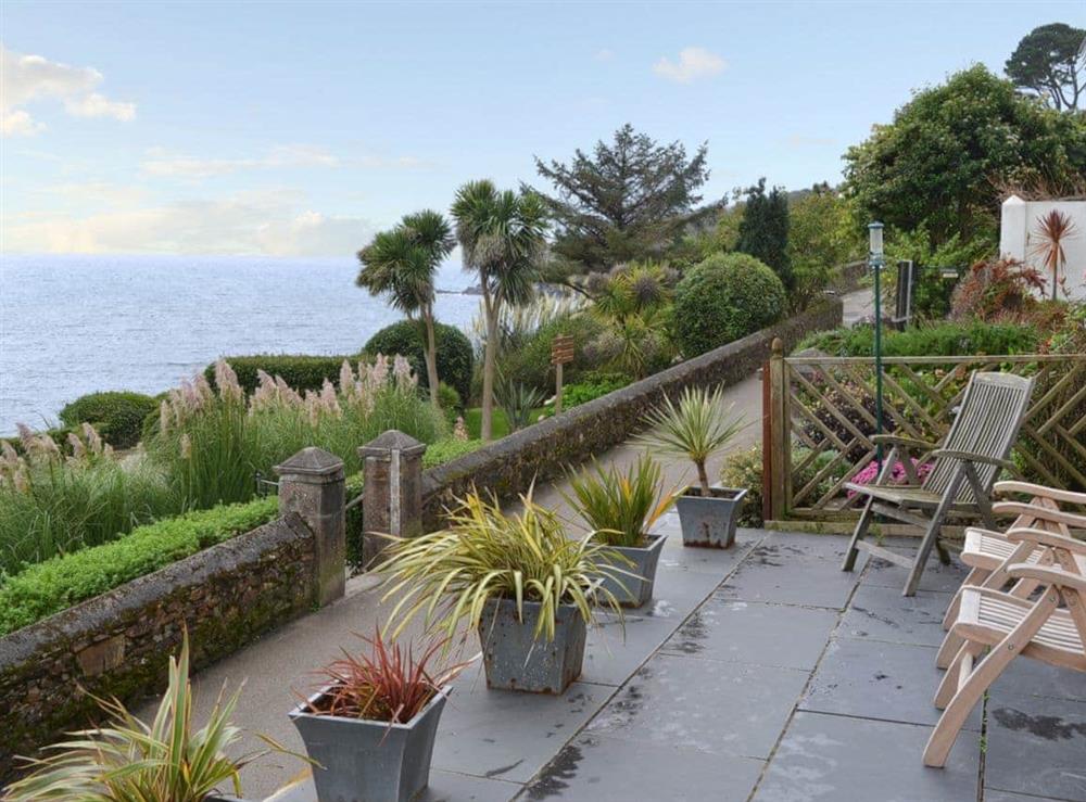 Delightful private terrace at Tides Reach in Fowey, Cornwall., Great Britain