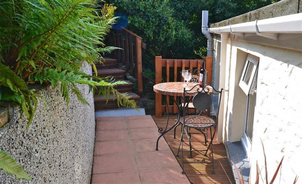 The private outside area at Tideways Apartment in Looe