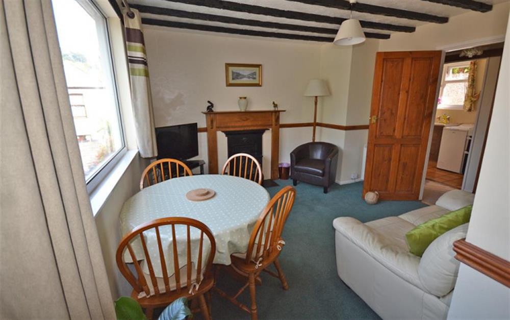 View of the living/dining room from the alcove at Tideways Apartment in Looe