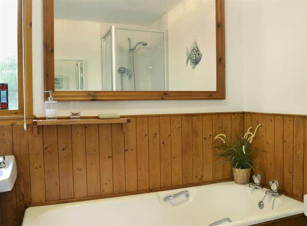 Bathroom with shower cubicle at Tigh an Uillt in Strachur, near Inveraray, Argyll