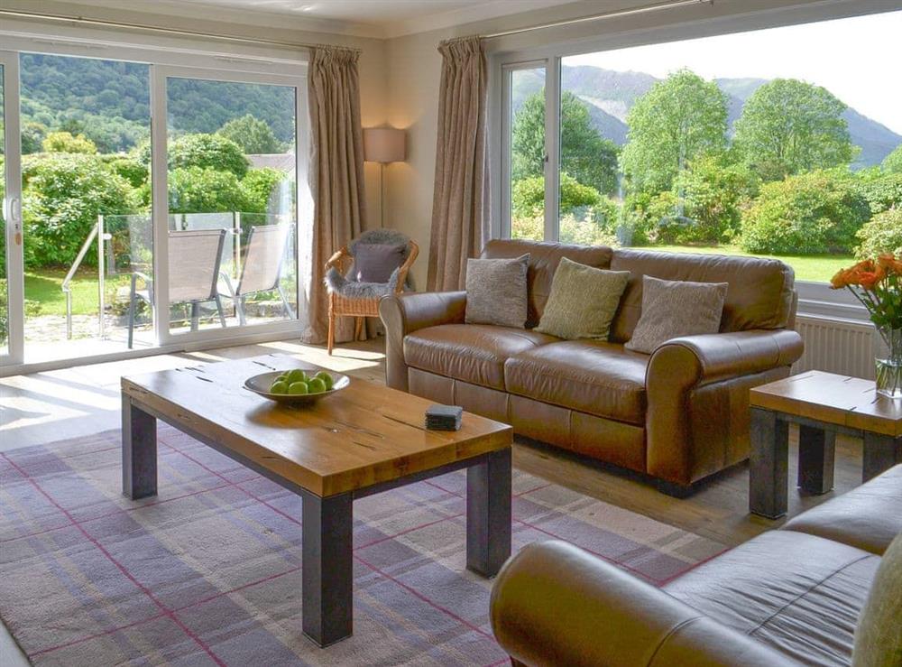 Beautiful views from the living room at Tigh Ban in Glencoe, near Fort William, Lanarkshire