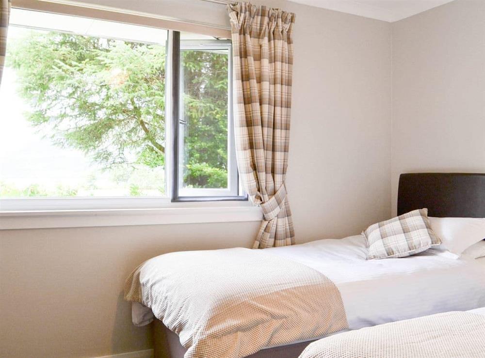 Comfortable twin bedroom at Tigh Ban in Glencoe, near Fort William, Lanarkshire