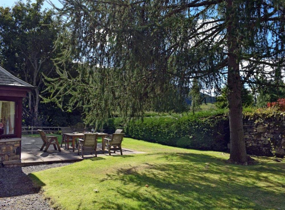 Peaceful garden at Tigh Na Bruaich in Keltneyburn, by Aberfeldy, Perthshire., Great Britain