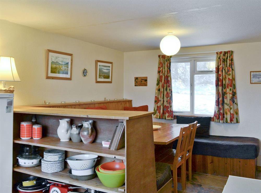 Large kitchen with dining area at Tigh na Caoiraich in Invergarry, Tomdoun, Inverness-Shire