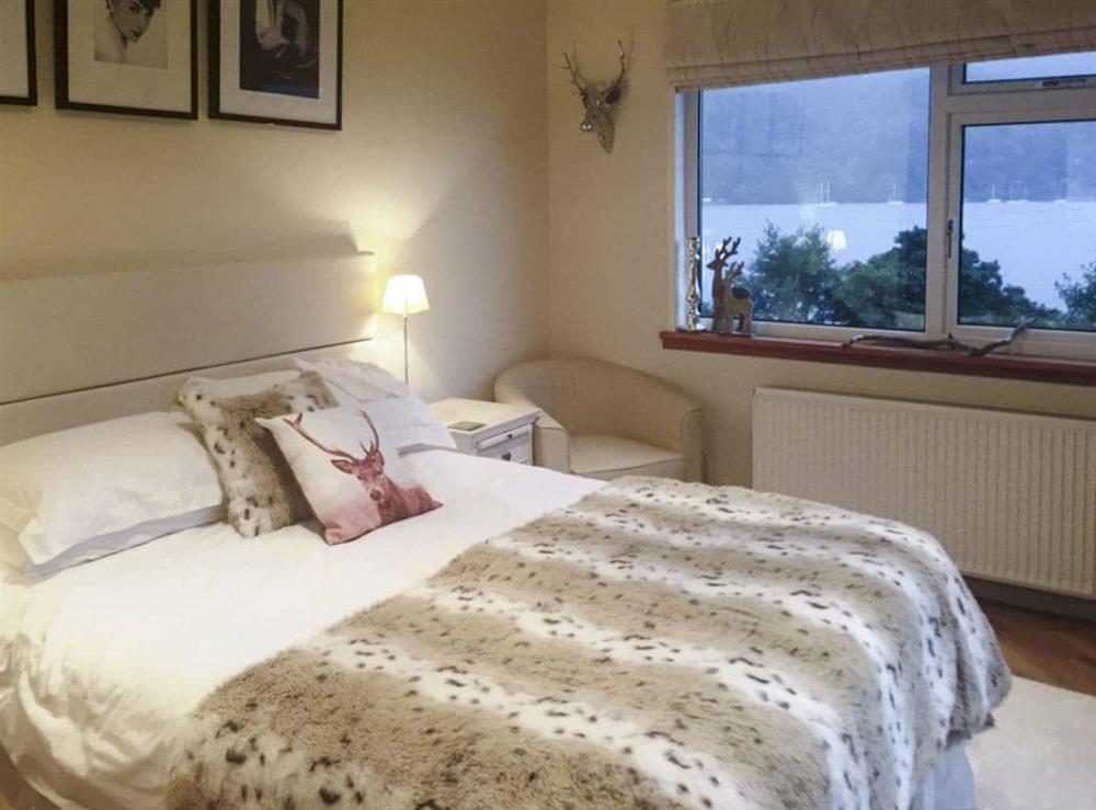 Comfortable master bedroom at Tigh-na-Creige in Colintraive, Argyll., Great Britain