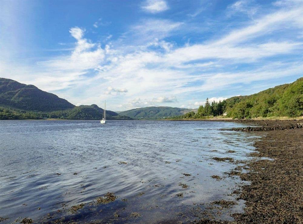 View from the beach toward Glendaruel at Tigh-na-Creige in Colintraive, Argyll., Great Britain