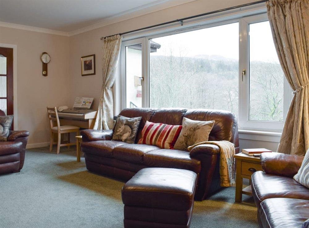 Spacious living room at Tigh Raineach in Strathyre, Callander, Perthshire