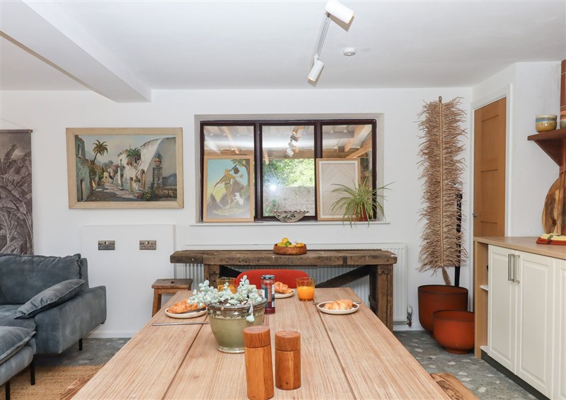 The living room at Tigley Meadow Coach House, Dartington