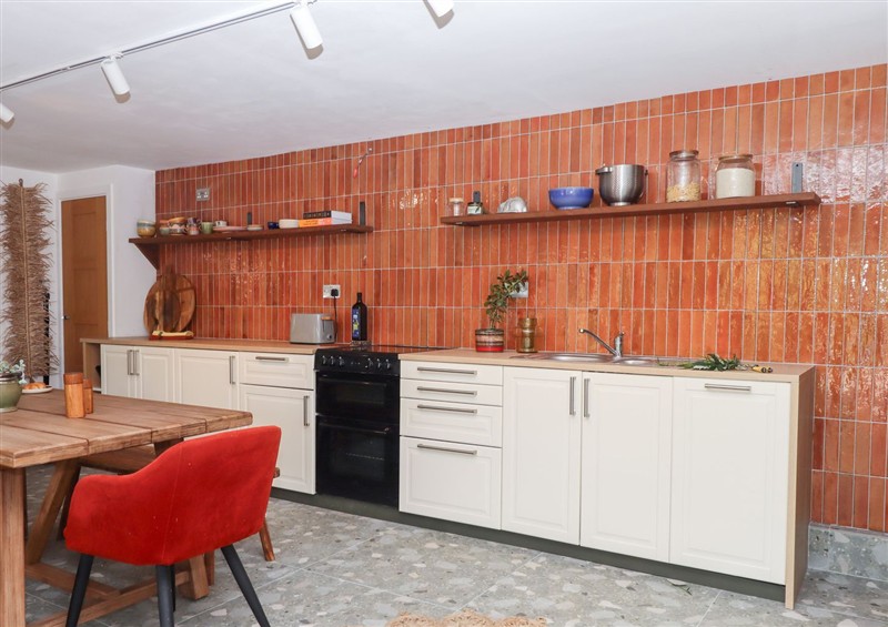 This is the kitchen at Tigley Meadow Coach House, Dartington
