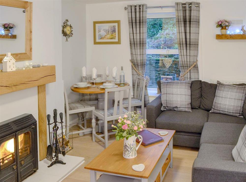 Cosy, welcoming living/ dining room at Tilly Cottage in Greenhead, near Haltwhistle, Northumberland