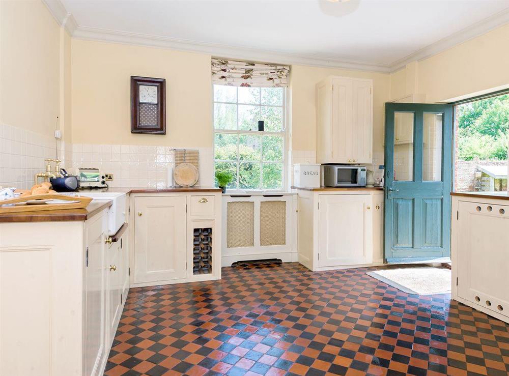 Large, spacious kitchen at Tilney Hall in Kings Lynn, Norfolk