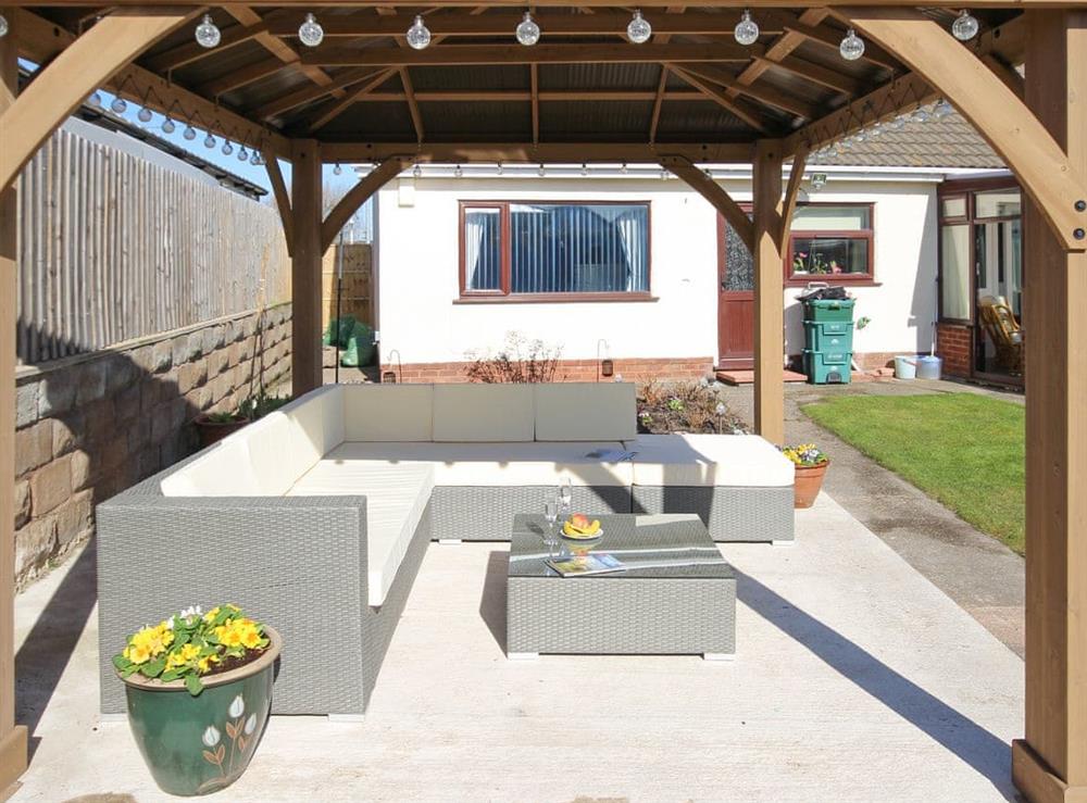 Gazebo with high quality outdoor furniture at Tir Nani Ogg in Towyn, near Rhyl, Conwy