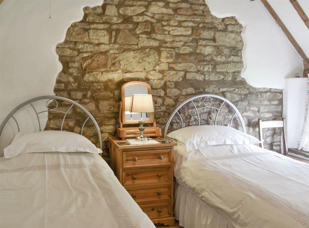 Comfortable twin bedroom at Titchbourne Cottage in Clee St Margaret, near Ludlow, Shropshire