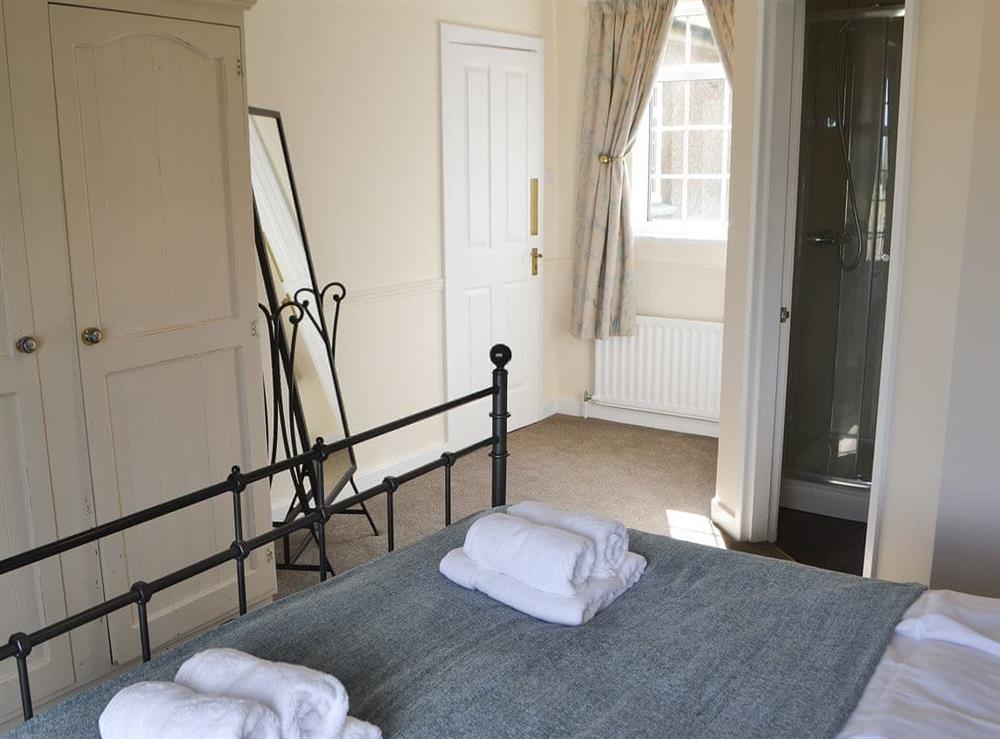 Double bedroom with en-suite shower at Todburn East in Todburn, near Rothbury, Northumberland, England