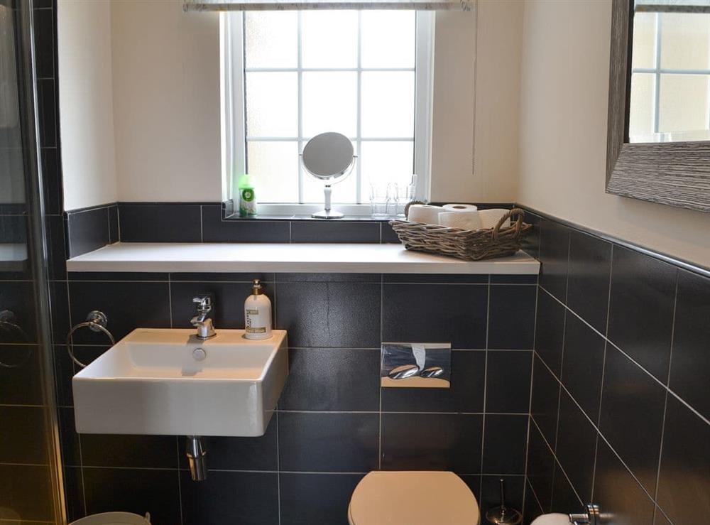 Shower room at Todburn East in Todburn, near Rothbury, Northumberland, England
