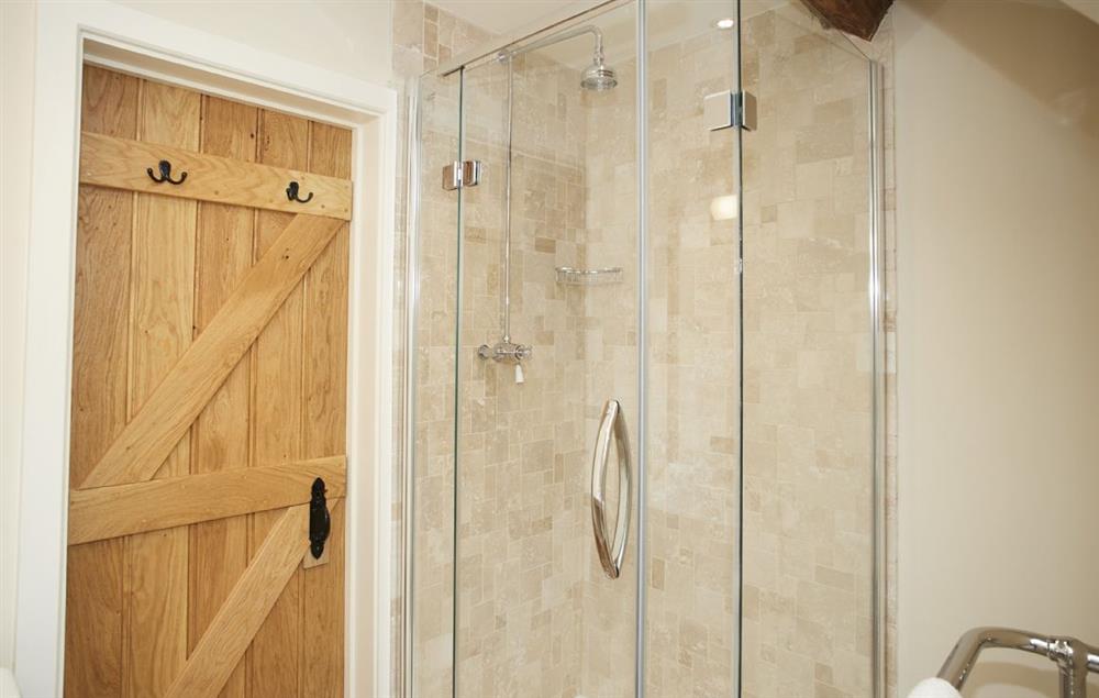 En-suite shower room belonging to Bedroom 2 (photo 2) at Todd Hills Hall Farmhouse, Melmerby