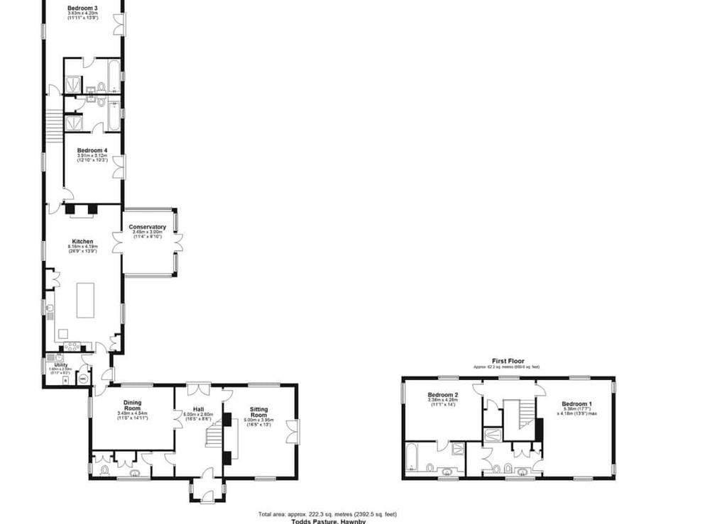 Floor plan at Todds Pasture in Hawnby, near Helmsley, North Yorkshire