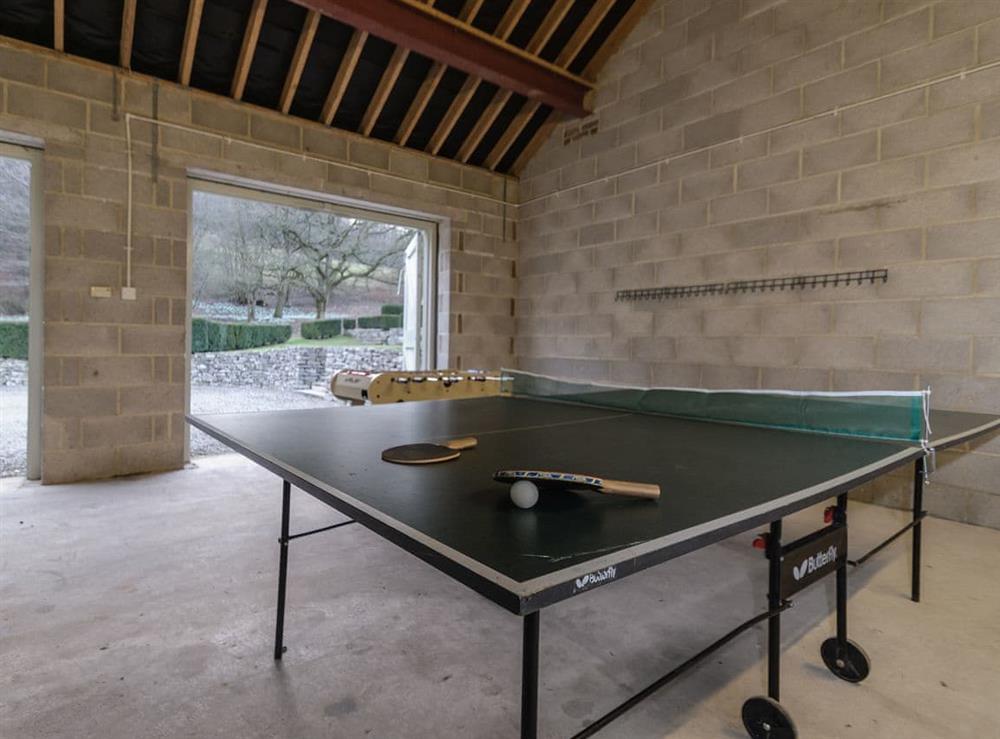Garage with table tennis at Todds Pasture in Hawnby, near Helmsley, North Yorkshire