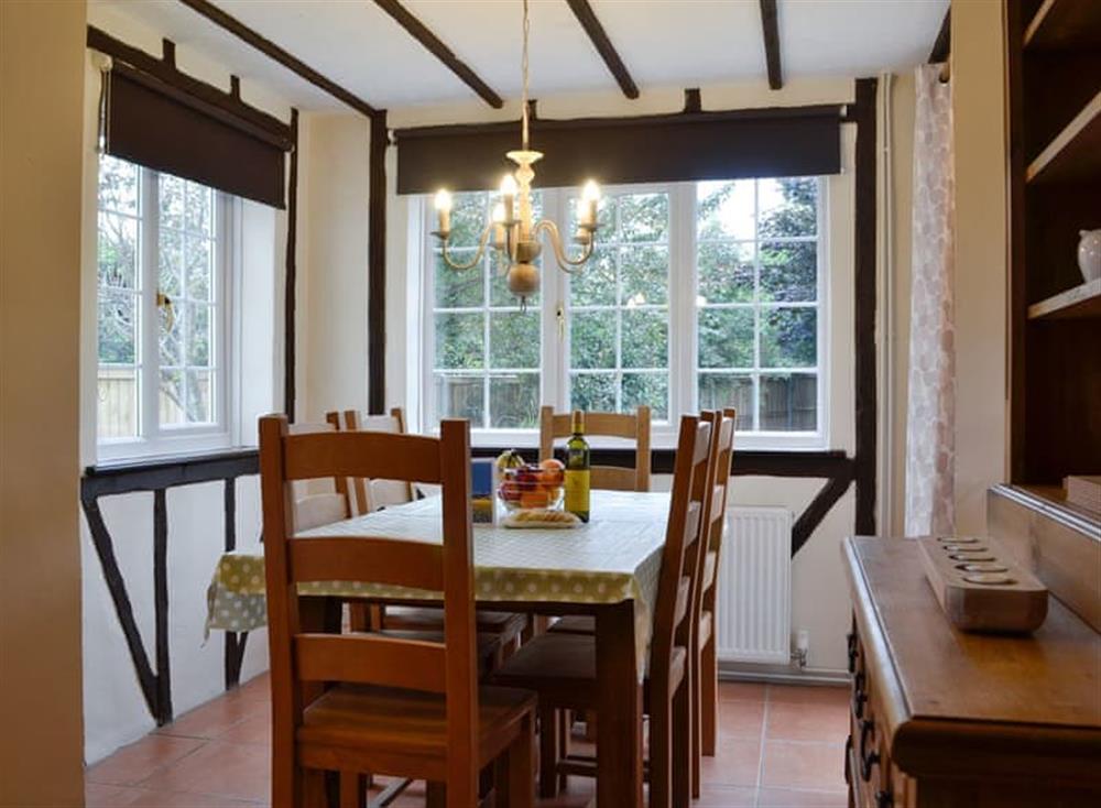 Dining area at Tollgate Cottage in Blythburgh, near Southwold, Warwickshire