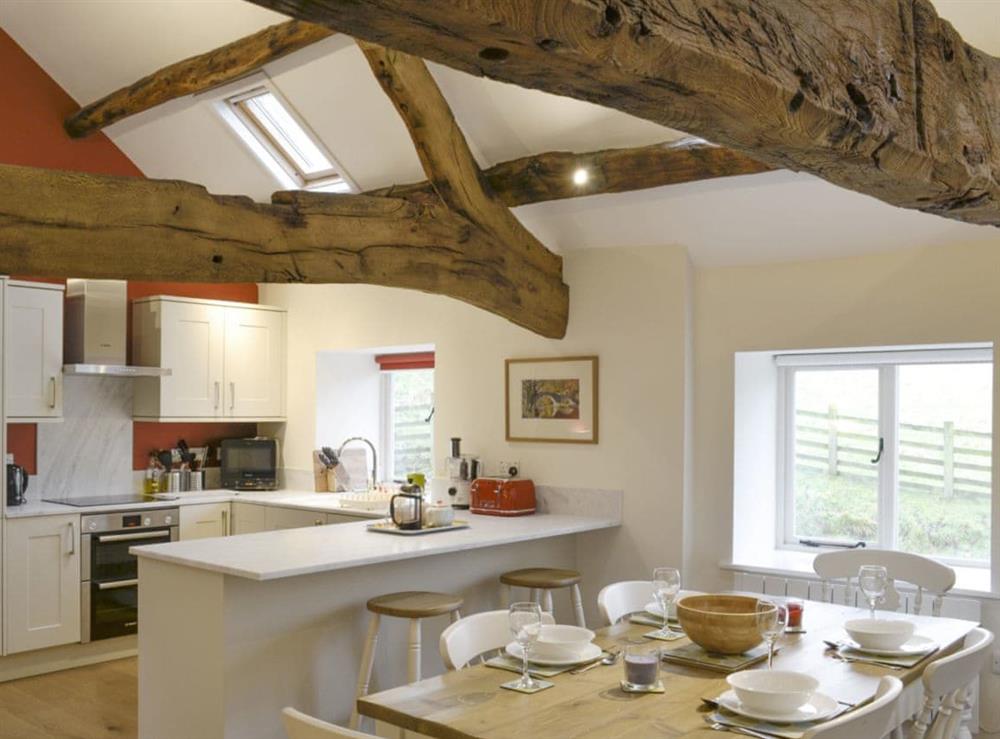 Characterful open-plan living space at Toms Barn in Hebden, near Skipton, North Yorkshire