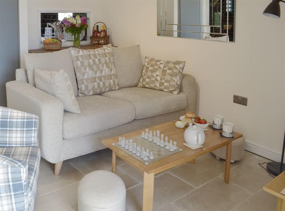 Comfortable living area at Tontos View in Sorley Green Cross, near Kingsbridge, Devon