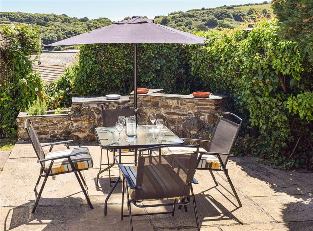 Patio at Top Deck in Gorran Haven, Cornwall