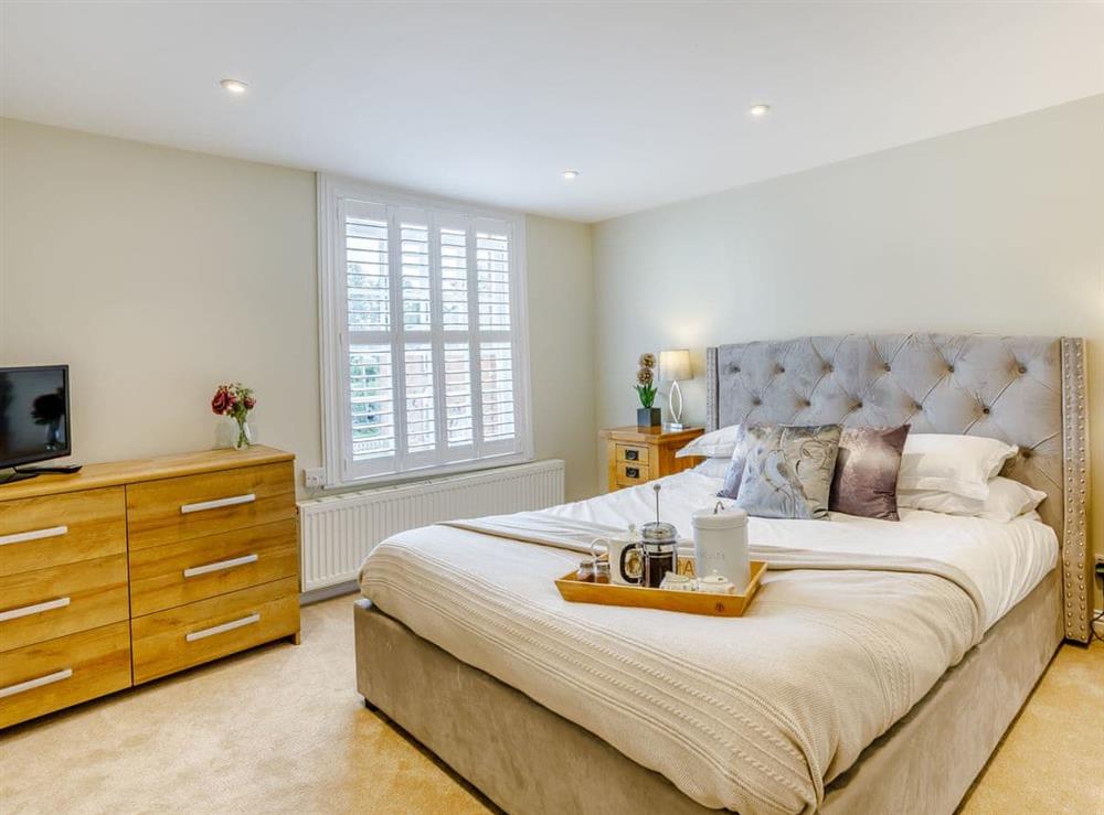 Double bedroom at Toppesfield Hall in Halstead, Essex