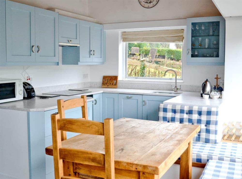 Kitchen/diner at Topsail in Noss Mayo, South Devon., Great Britain
