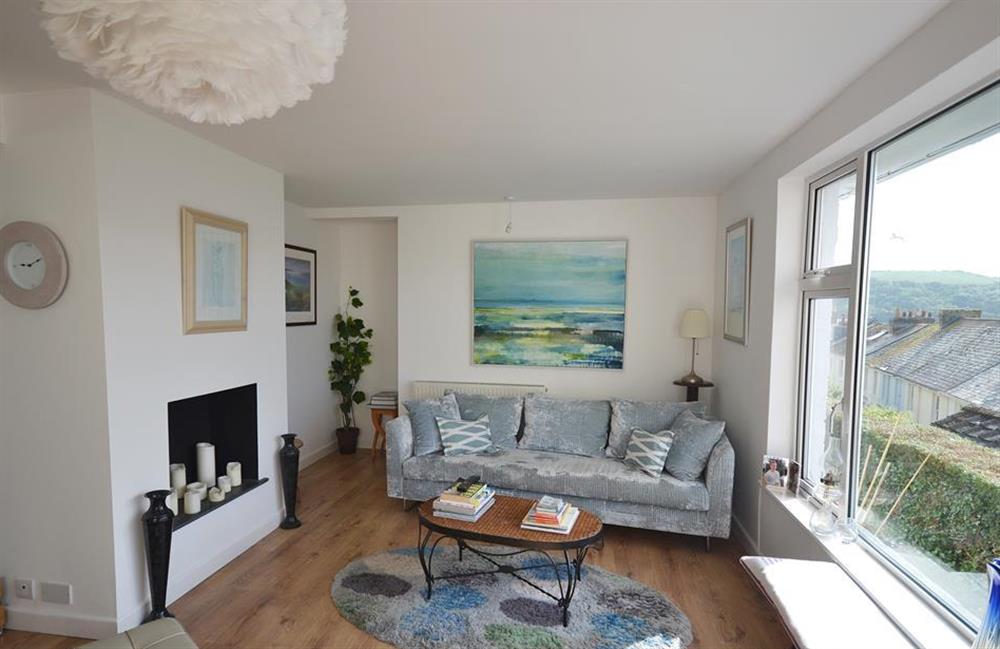 The bright and picturesque sitting room at Topsides, Fowey