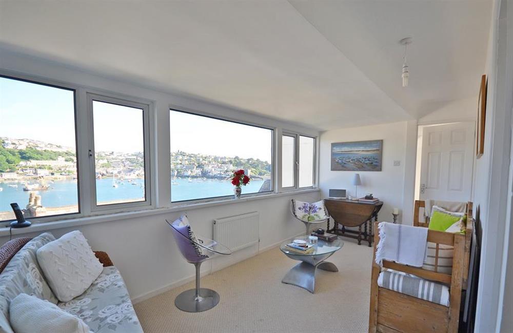 The first floor gallery/sitting area with views across Fowey's estuary at Topsides, Fowey