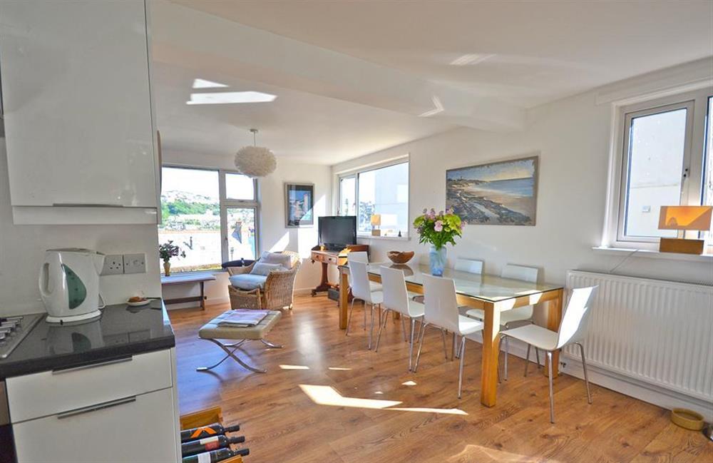The open plan dining area at Topsides, Fowey