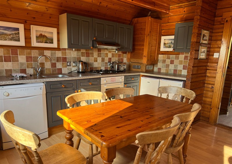 This is the kitchen at Tor View, Finlakes Holiday Park near Chudleigh