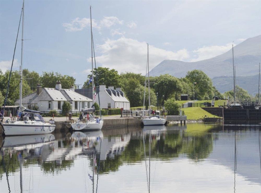 The scenic Caledonian Canal at Torfern in Corpach, near Fort William, Inverness-Shire