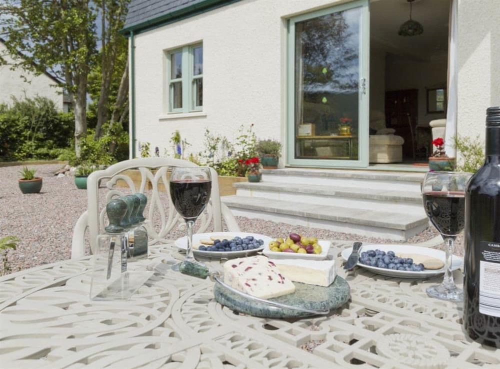 The terrace is perfect for an al-fresco lunch at Torfern in Corpach, near Fort William, Inverness-Shire