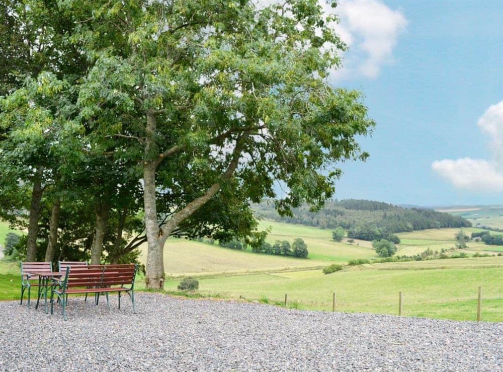 Lovely sitting out area with magnificent views at Tornahatnach in Glenkindie, near Alford, Aberdeenshire