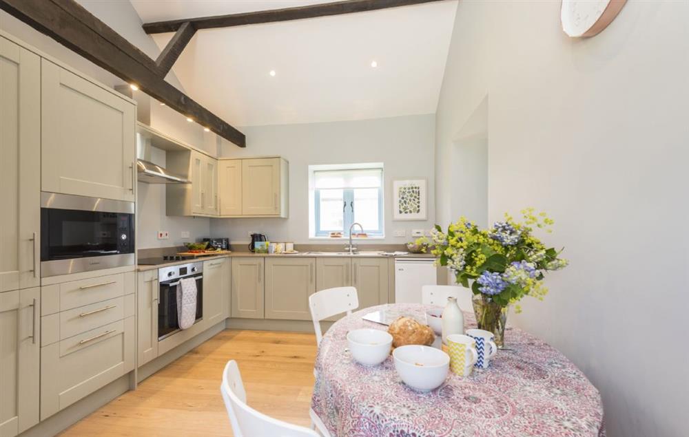 Open plan kitchen and dining room at Tothery Cottage, Hooke