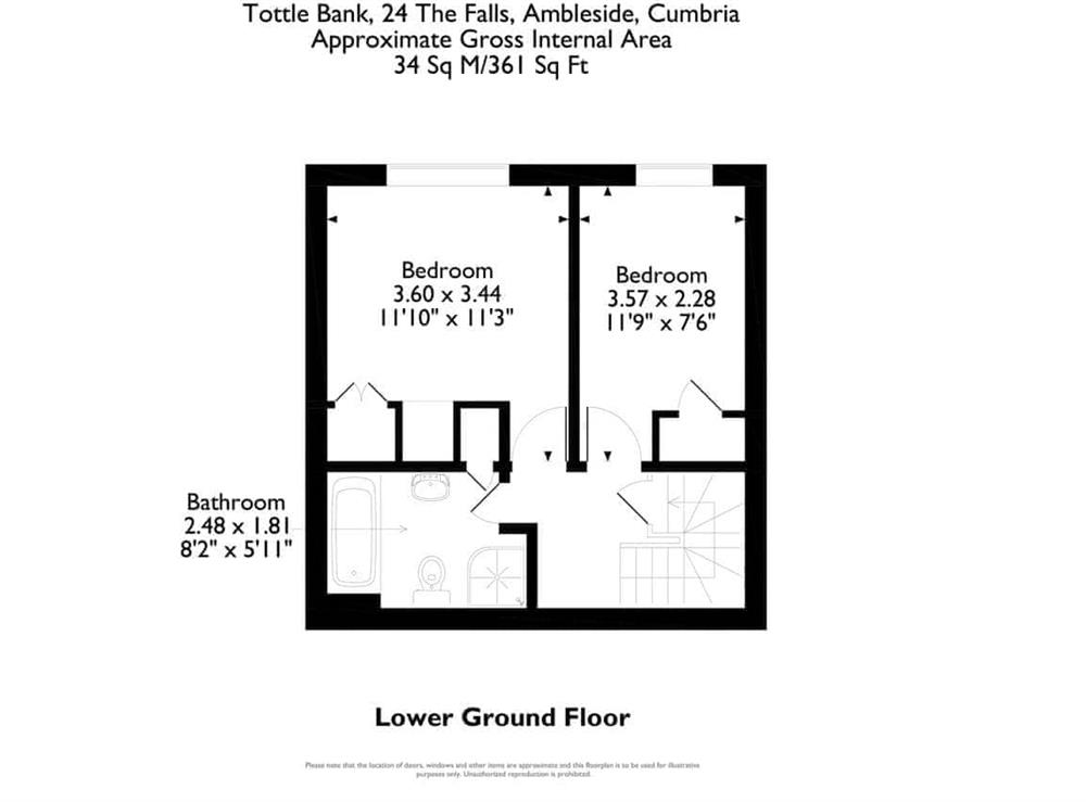 Floor plan of lower ground floor at The Falls, 
