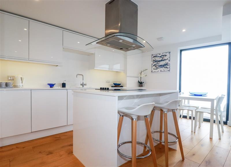 This is the kitchen at Towan Penthouse, Newquay