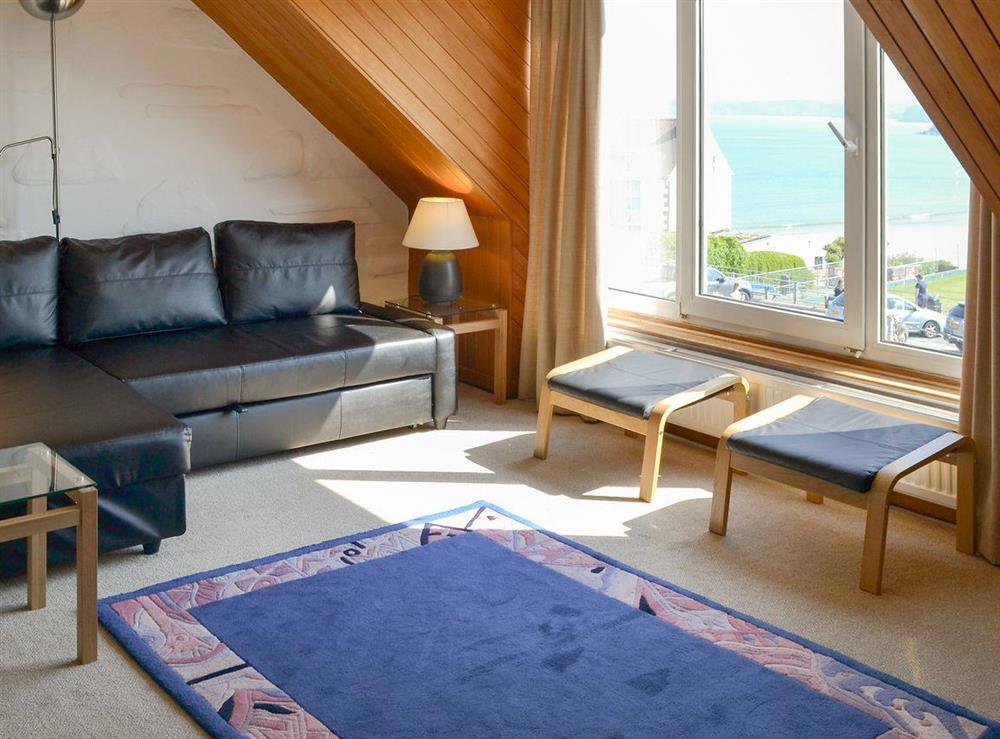 Charming living area at Towan View Loft in Newquay, Cornwall