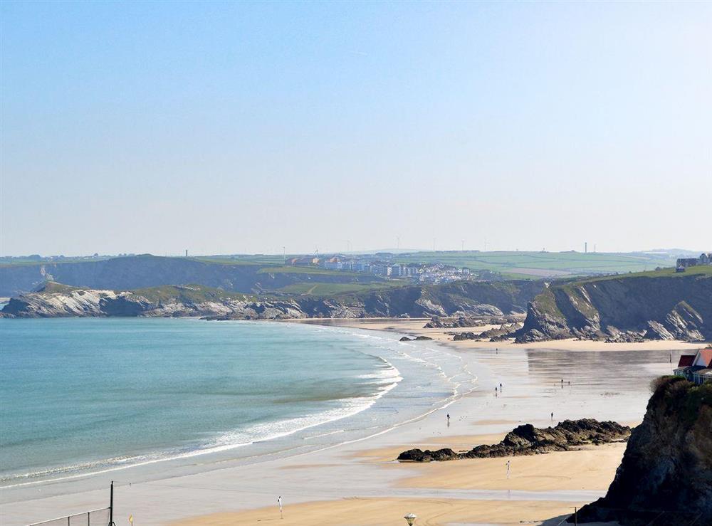 Fantastic sea views from the double bedroom (photo 2) at Towan View Loft in Newquay, Cornwall