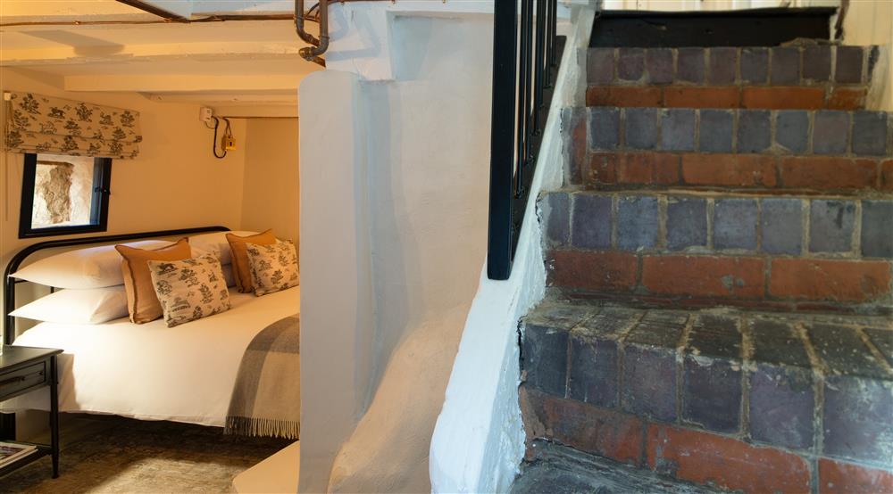 The stairs and bedroom at Town Walls Tower in Shrewsbury, Shropshire